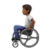 🧑🏾‍🦽 person in manual wheelchair: medium-dark skin tone display on Apple